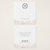 Roos goud botanisch aangepast logo oorscherm vierkante visitekaartjes (Voorkant /achterkant)