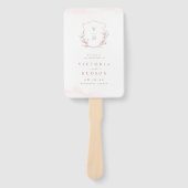 Roos goud botanische crème monogram bruiloft progr handwaaier (Voorkant)