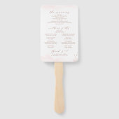Roos goud botanische crème monogram bruiloft progr handwaaier (Achterkant)