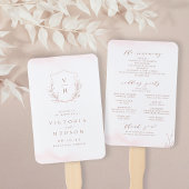 Roos goud botanische crème monogram bruiloft progr handwaaier