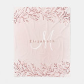 Roos Goud botanische gepersonaliseerde naam en mon Fleece Deken (Voorkant)