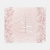 Roos Goud botanische gepersonaliseerde naam en mon Fleece Deken (Voorkant (Horizontaal))