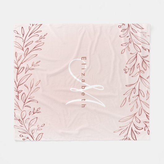 Roos Goud botanische gepersonaliseerde naam en mon Fleece Deken