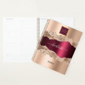Roos goud burgundy agate marmer business logo planner (Display)