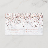 Roos goud confetti marble hair makeup typografie visitekaartje (Achterkant)
