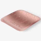 Roos Goud Confetti Vrijgezellenfeest Papieren Bordje (Gebogen)