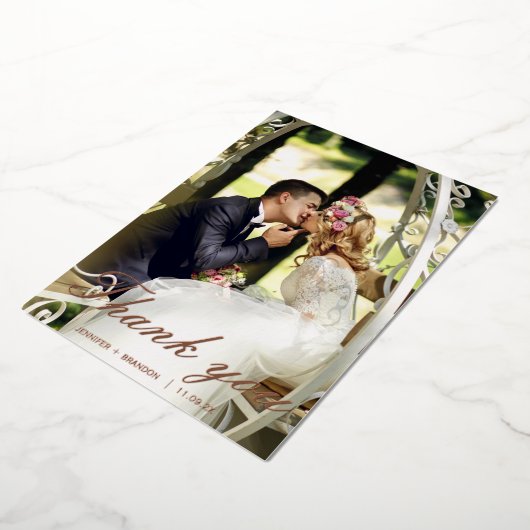 Roos goud dank je creditcard Weddenschap folie Folie Feestdagenkaart (Gedraaid)