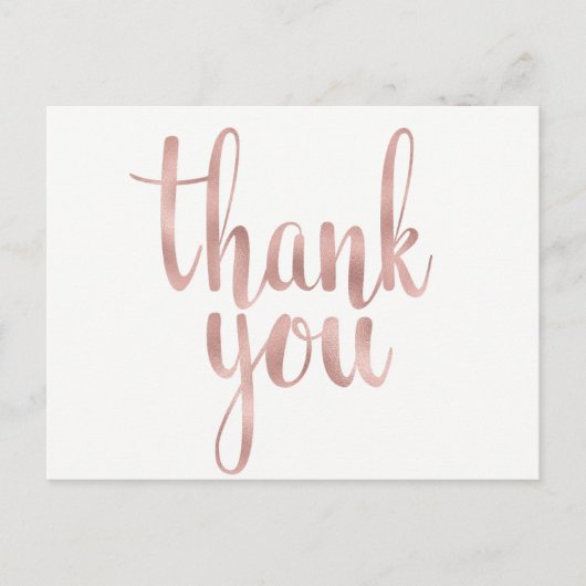 Roos goud dank u briefkaarten, folie briefkaart (Voorkant)