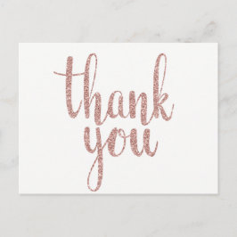 Roos goud dank u briefkaarten, glitter briefkaart