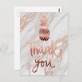 roos goud dank u kalligrafie ananas briefkaart (Voorkant / Achterkant)