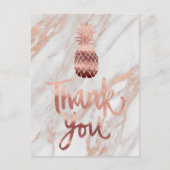 roos goud dank u kalligrafie ananas briefkaart (Voorkant)