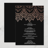Roos Goud Delicate Kant Bruiloft Menu (Voorkant / Achterkant)