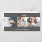 Roos Goud Dipped Feather Elegant Wedding Bedankkaart (Voorkant)