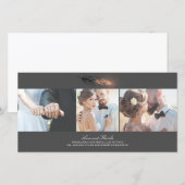 Roos Goud Dipped Feather Elegant Wedding Bedankkaart (Voorkant / Achterkant)