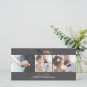 Roos Goud Dipped Feather Elegant Wedding Bedankkaart (Staand voorkant)