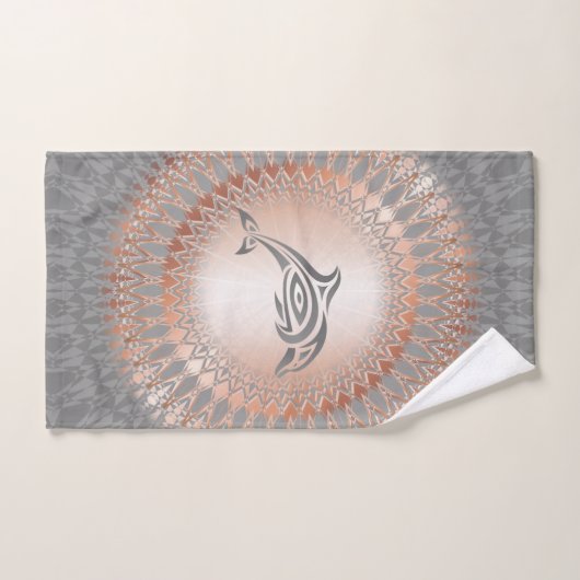 Roos Goud Dolphin Mandala Handdoek (Handdoek)