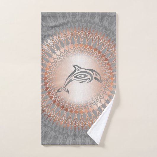 Roos Goud Dolphin Mandala Handdoek (Handdoek)