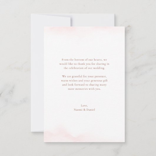 Roos goud Eenvoudig botanisch monogram bedankt (Achterkant)