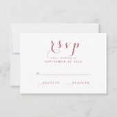 Roos Goud Eenvoudig Elegant Script Bruiloft RSVP (Voorkant)