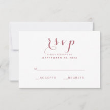Roos Goud Eenvoudig Elegant Script Bruiloft RSVP