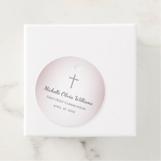 Roos Goud Eenvoudig Kruis Eerste Heilige Communie Bedankjes Labels (In situ)