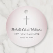 Roos Goud Eenvoudig Kruis Eerste Heilige Communie Bedankjes Labels (Voorkant)