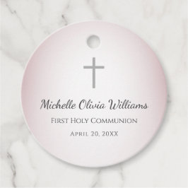 Roos Goud Eenvoudig Kruis Eerste Heilige Communie Bedankjes Labels