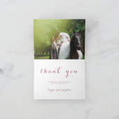 Roos Goud Eenvoudig Script Elegante trouwfoto Bedankkaart (Binnen)