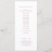 Roos Goud Eenvoudig Script Modern Fotobruiloft Programmakaart (Achterkant)