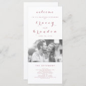 Roos Goud Eenvoudig Script Modern Fotobruiloft Programmakaart (Voorkant / Achterkant)