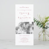 Roos Goud Eenvoudig Script Modern Fotobruiloft Programmakaart (Staand voorkant)