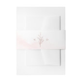 Roos goud Eenvoudige botanische bladeren monogram  Uitnodigingen Wikkel (Voorkant Voorbeeld)