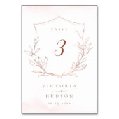 Roos goud eenvoudige botanische monogram bruiloft kaart (Achterkant)