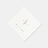 Roos goud eenvoudige botanische monogram rustige b servet (Hoek)