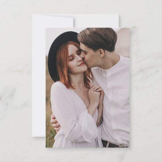 Roos goud eenvoudige elegante botanische QR code b RSVP Kaartje (Achterkant)