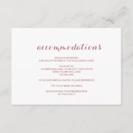 Roos Goud Eenvoudige Elegante Huwelijksaccommodati Informatiekaartje