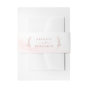 Roos goud Eenvoudige elegantie botanische baardbru Uitnodigingen Wikkel