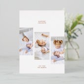 Roos Goud Eenvoudige Kerst 3 Fotolijsten Folie Feestdagenkaart (Staand Voorkant)