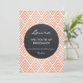 roos goud effect geometrisch modern vrijgezellenfe kaart (Staand voorkant)