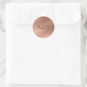 Roos Goud effect Sticker monogram, (Tas)