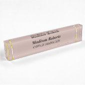 Roos-goud, elegant modern professioneel naambordje