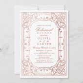 Roos goud elegant   repetitief diner kaart (Voorkant)