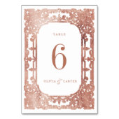 Roos goud elegant romantisch vintage bruiloft kaart (Voorkant)