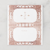 Roos goud elegant romantisch vintage bruiloft plaatskaartje (Buitenkant ongevouwen)