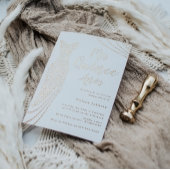 Roos Goud Elegante Folie Jurk Quinceanera Folie Uitnodiging