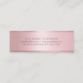 Roos Goud Elegante Moderne Professionele Sjabloon Mini Visitekaartje (Achterkant)