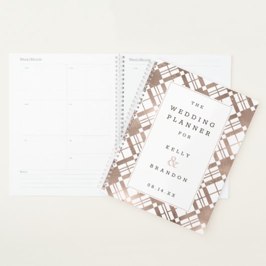 Roos Goud & Elke Kleur Boerderij Rustieke Bruiloft Planner (Display)