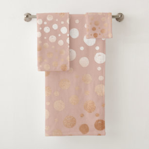 Roos-goud- en beige stippen bad handdoek