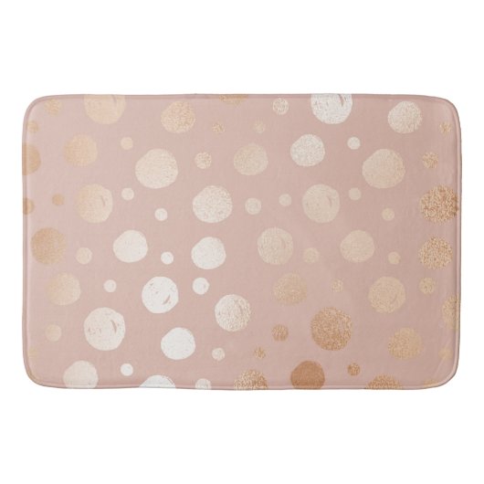Roos-goud- en beige stippen badmat (Voorkant)
