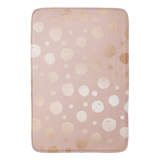 Roos-goud- en beige stippen badmat (Voorkant Verticaal)